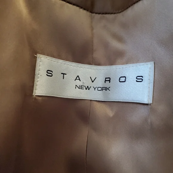 STAVROS Vtg Penny Lane Leather Coat Fox Fur Trim 80s - Picture 3 of 16